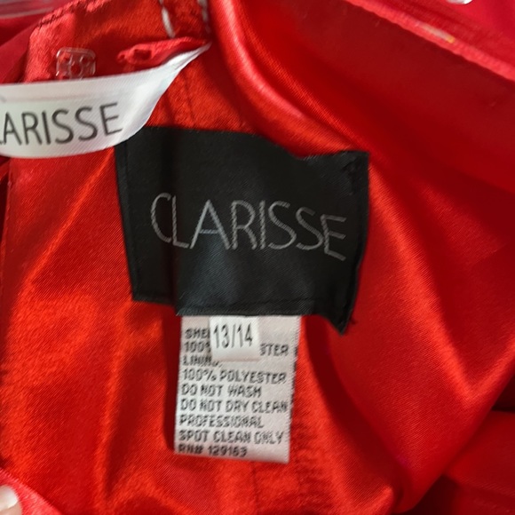 Size 13/14 red formal dress with Rhinestones - Picture 4 of 10